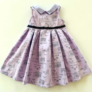 Gymboree Girls 5 Paris Scenic Dress Petit Mademoiselle Lavender